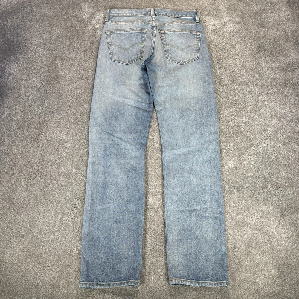Levis 501 Jeans Men 29x32 Higher Mountain Light Blue Denim DIstressed Button Fly